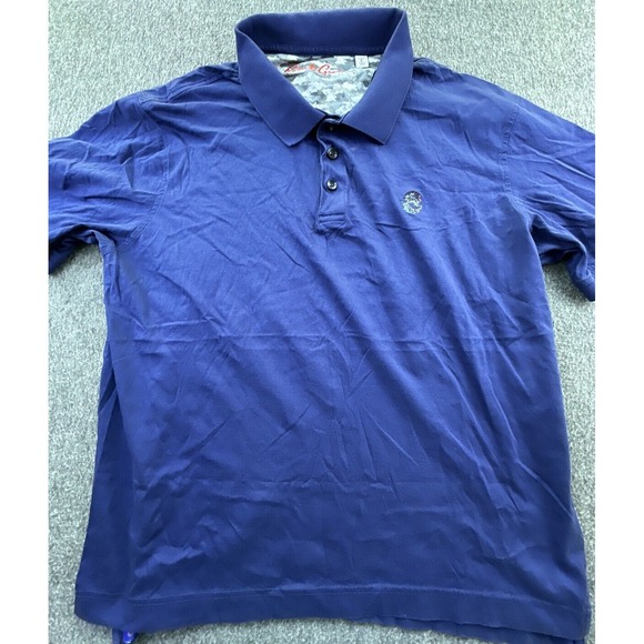 Robert Graham Other - Robert Graham Polo Mens Large Navy Blue Short Sleeve Shirt‎ Lightweight Logo